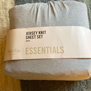 NWT Martha Stewart Essentials jersey knit queen sheet set.  Cotton/polyester.